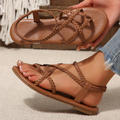 Women's Braided Thong Sandals - Summer Beach Vacation Casual Flat Flip Flops